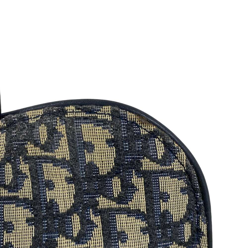 Christian Dior DIOR/ChristianDior Saddle Bag Handbag Navy Cream Jacquard Leather - Picture 13 of 15